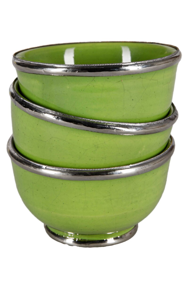 Set van 3 oosterse dessertschaaltjes Cariba Groen