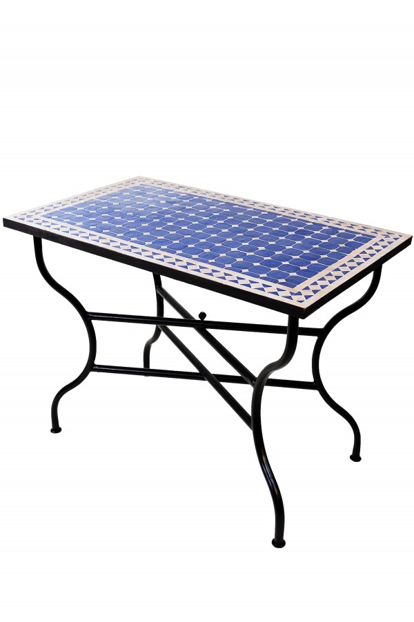 Marokkaanse mozaïektafel Marrakesh Blauw Beige 100x60 c