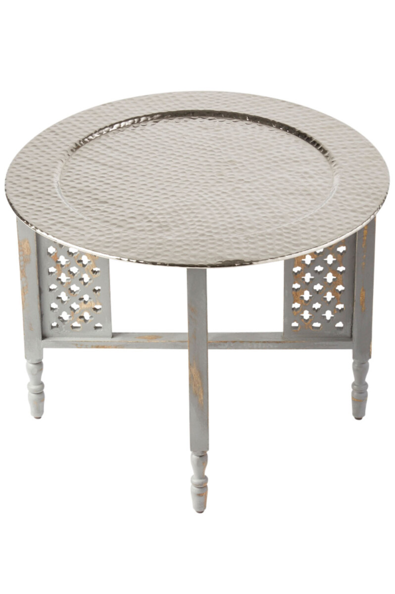 Oosterse salontafel Hania grijs-zilver 6 box