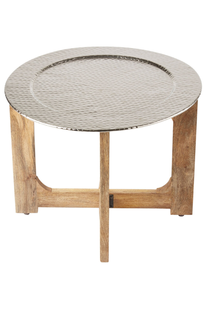 Oosterse salontafel Cadiz naturel zilver 60 cm | Hout & 