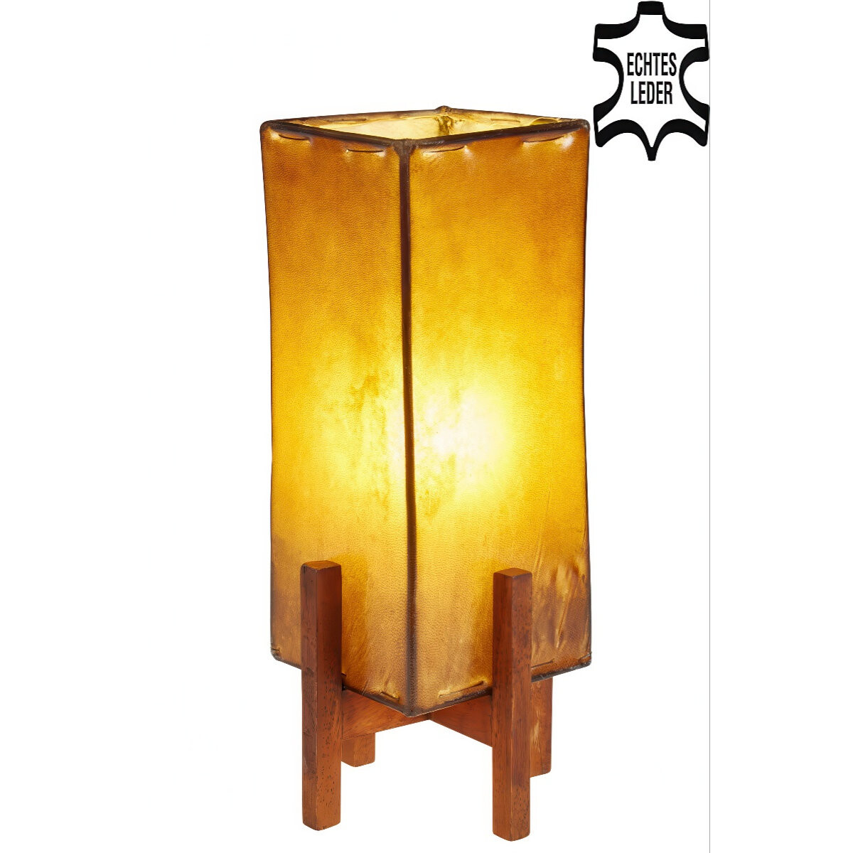 Leren tafellamp Janka bruin met donkerbr box