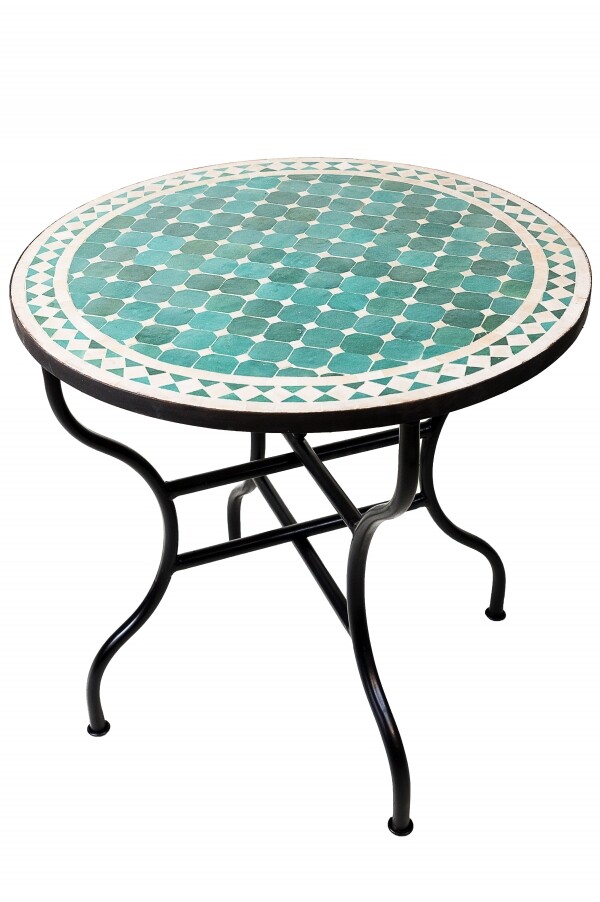 Marokkaanse mozaïektafel Marrakesh groen-beige 80 cm | 
