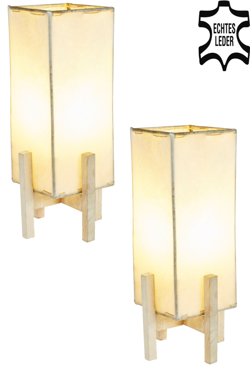 Set van 2 Janka Natur met wit frame