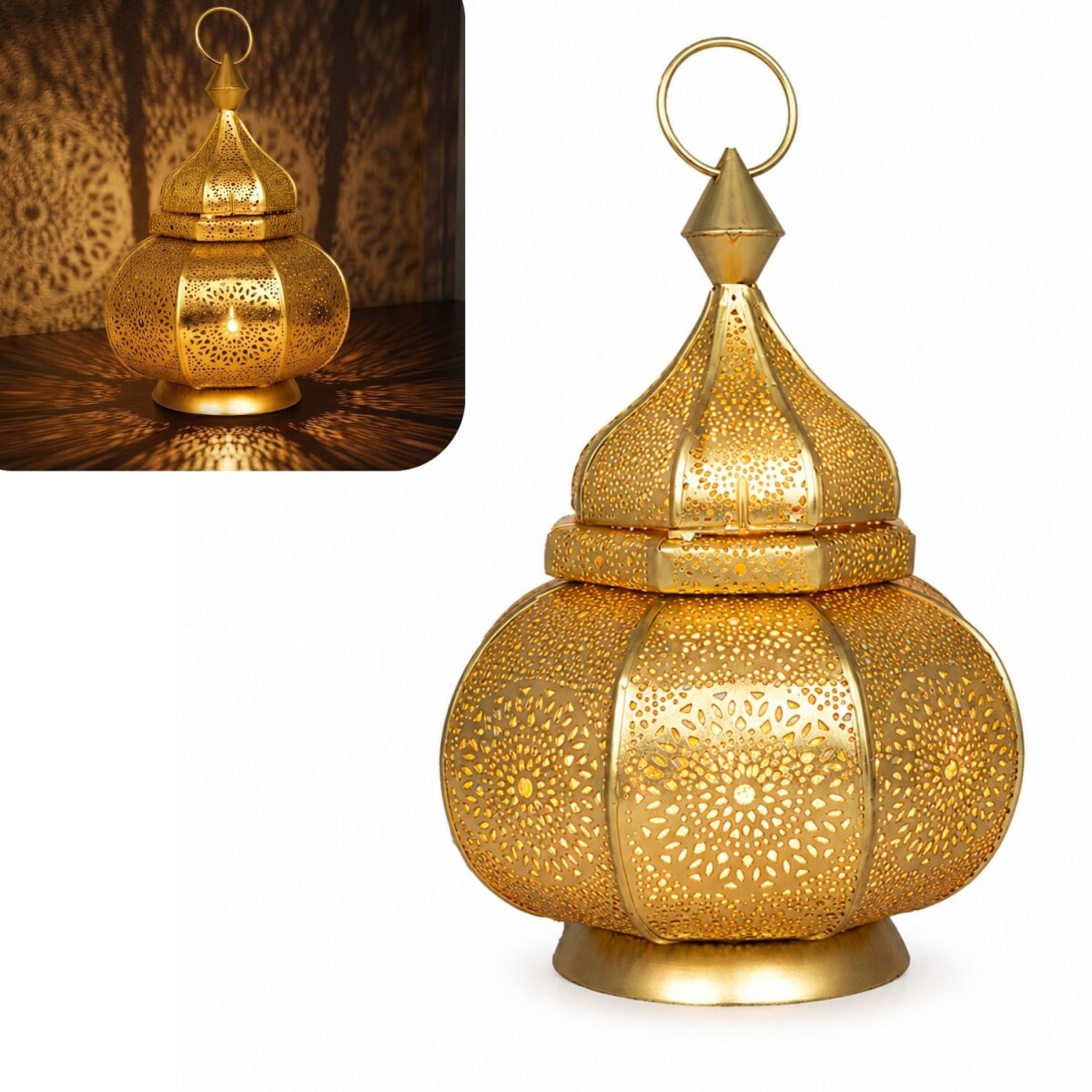 Oosterse Indiase windlicht Lamis Gold