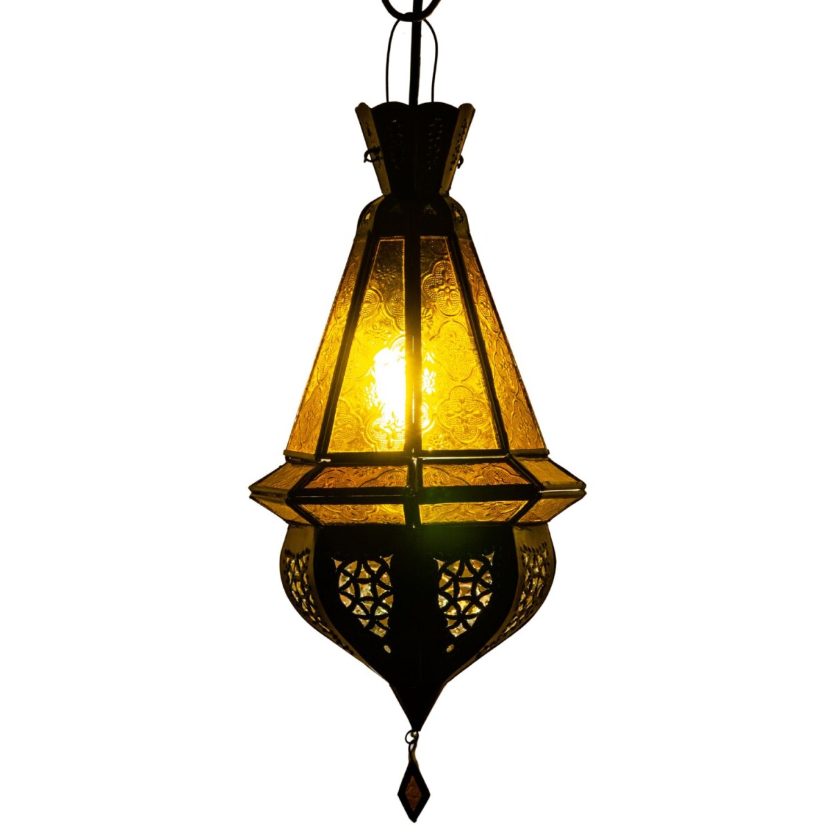 Plafondlamp Moulay Oranje 45 cm | Oosterse lamp van glas en 