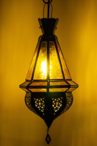 Plafondlamp Moulay Oranje 45 cm | Oosterse lamp van glas...