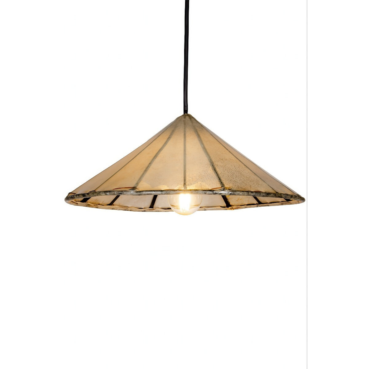 Keukenlamp Mian Beige 30 cm | Henna-leren lamp in oosterse s