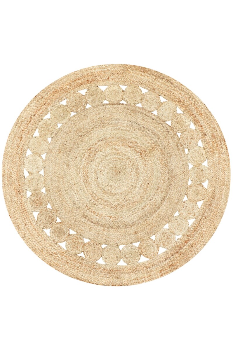 Jute tapijt, rond, Jemina, naturel, 120 cm