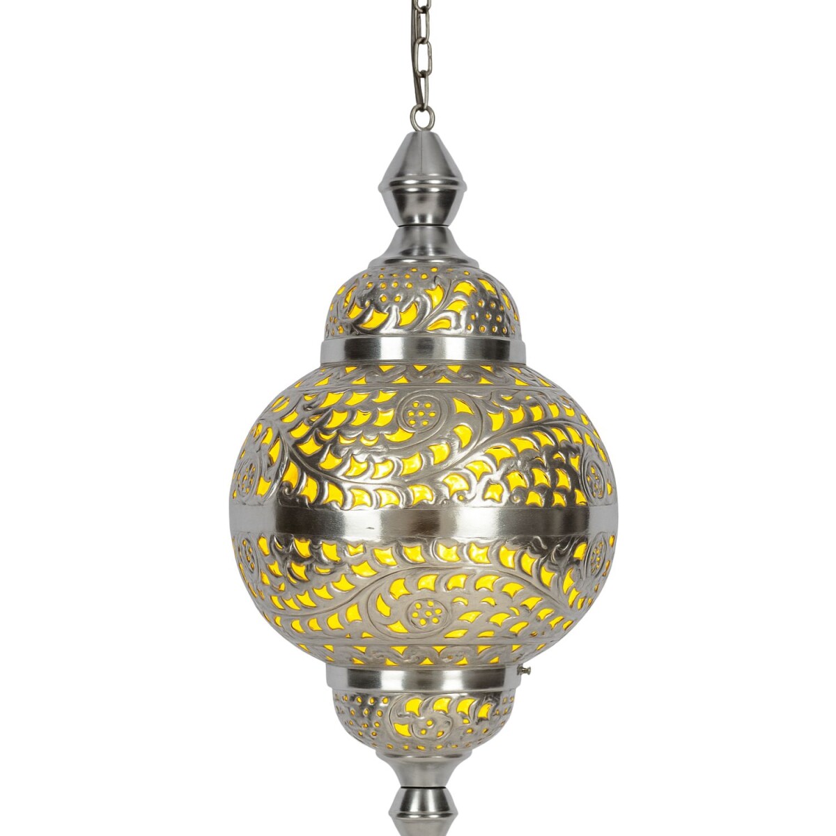 Fahda zilveren hanglamp | Handgemaakte oosterse lamp, 50 cm