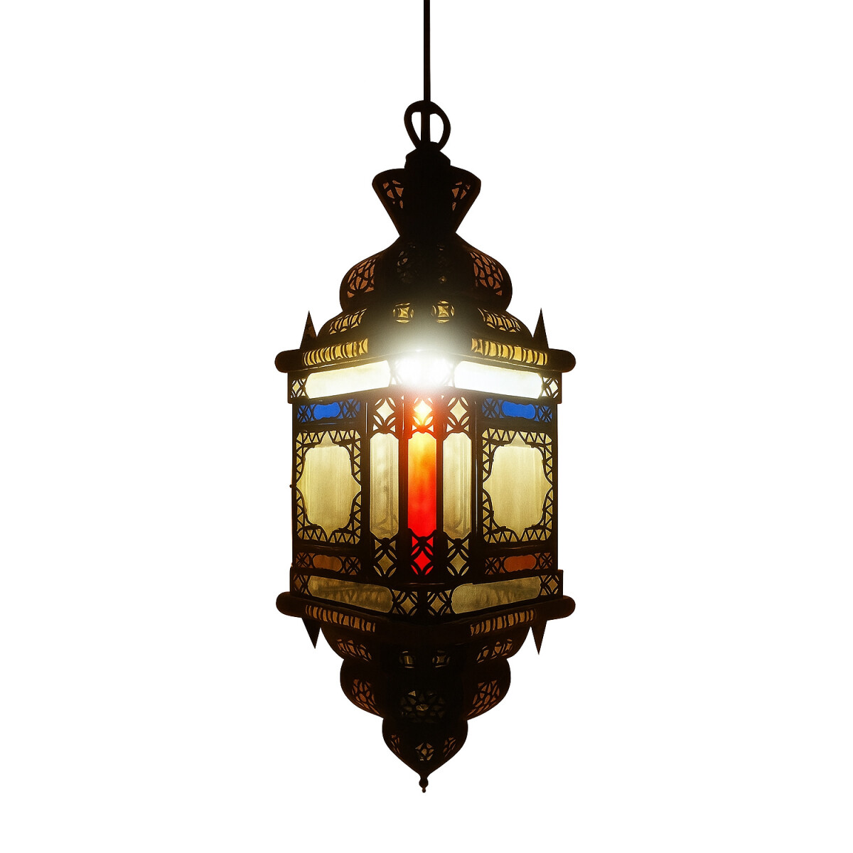 Plafondlamp Ayam Bunt 70 cm | Marokkaanse hanglamp van glas