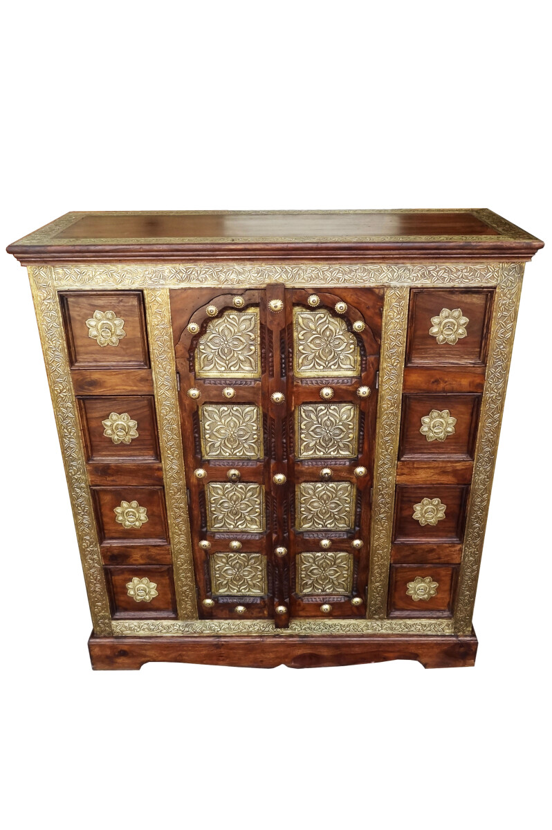 Indiase houten ladekast Vikram box