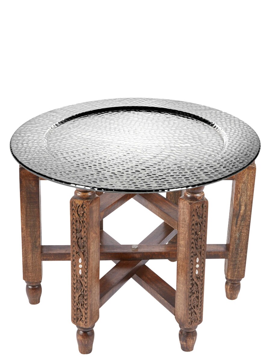 Oosterse salontafel Halab Zilver 60 cm | box