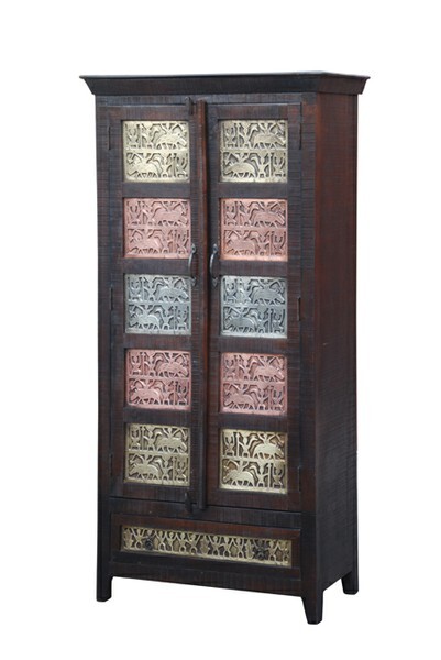 Indiase shabby chic kast Coral - 180 cm box