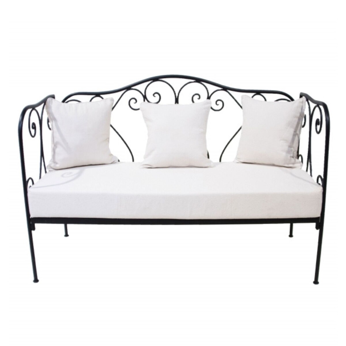 Mediterrane ijzeren bank Palma, opklapbaar, 150 cm | Boho Vi