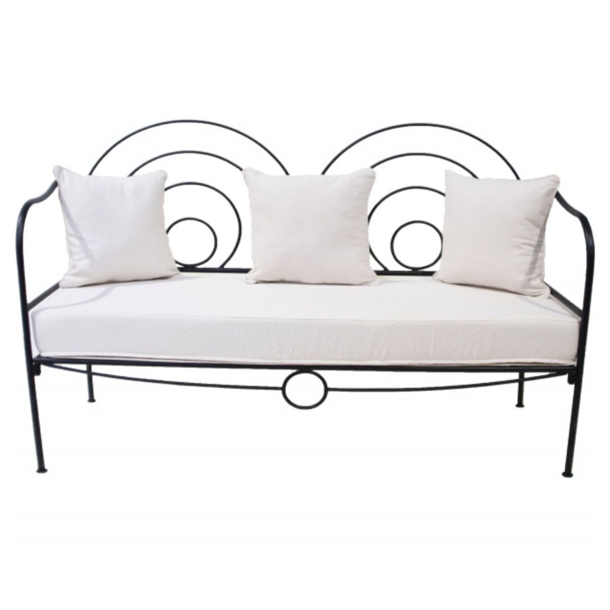 Mediterrane ijzeren bank Coruna, opklapbaar, 150 cm | Boho V