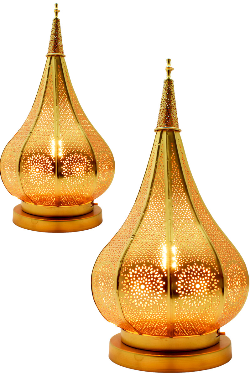 Set van 2 oosterse tafellampen Kais Gold