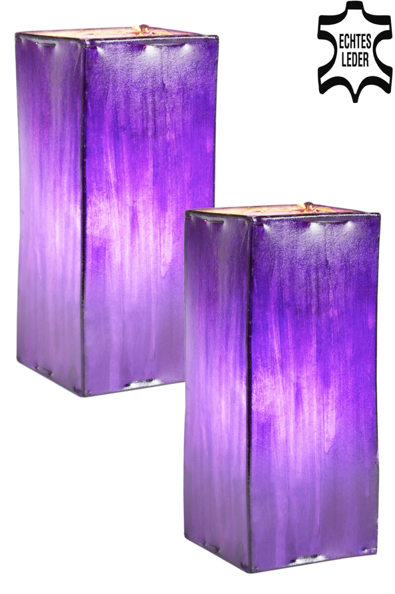 Set van 2 nachtlampjes/tafellampjes Janka paars