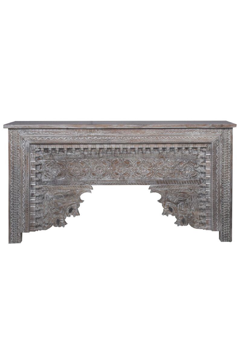 Oosterse houten consoletafel Gassan grij box