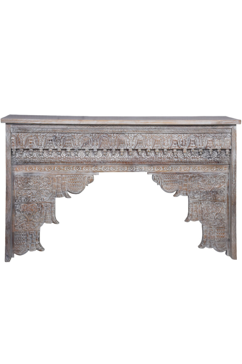 Hadidza-console van hout, wit, 150 cm | Handgemaakt in ooste