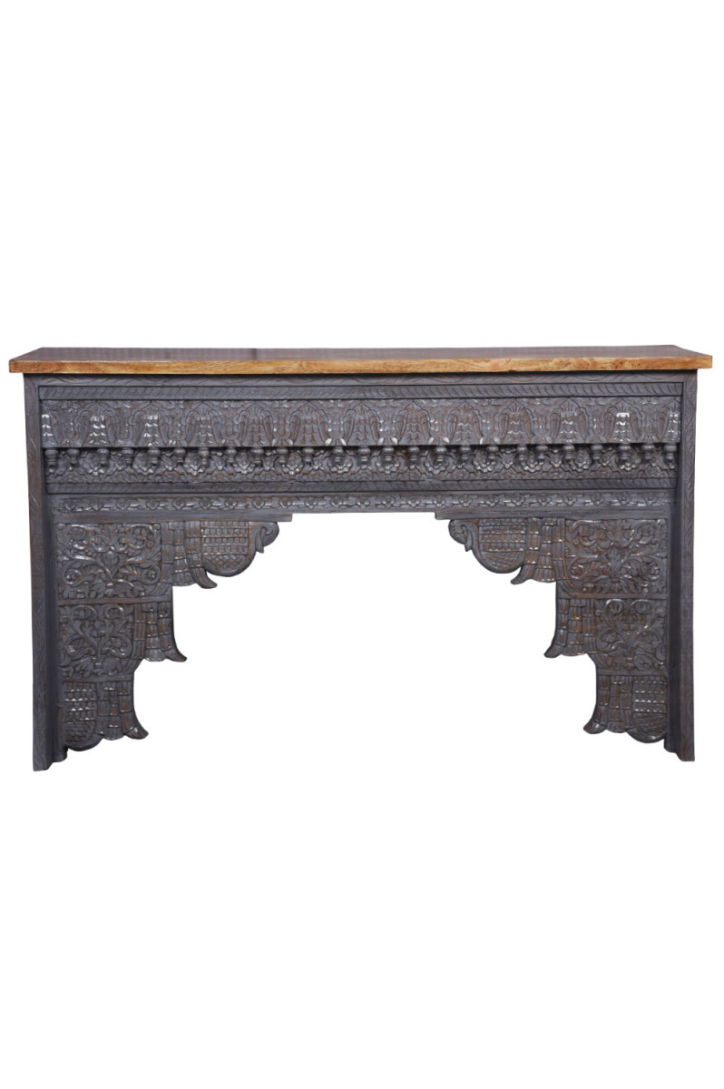 Oosterse houten consoletafel Hadidza gri box