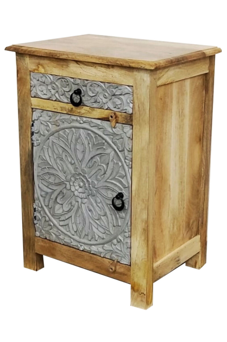 Oosterse nachtkastje van massief hout, e box