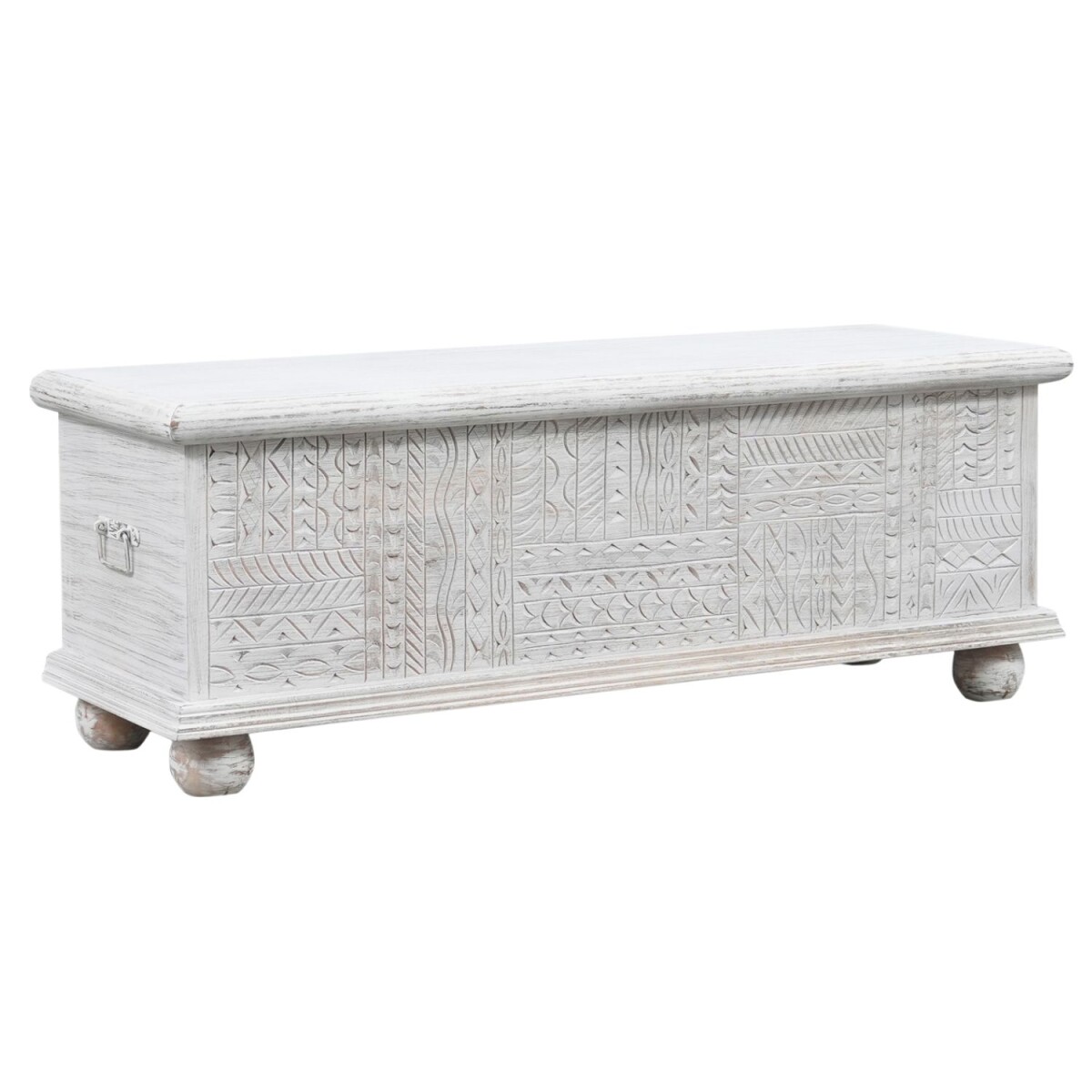 Dayyan opbergkist van massief hout, boho-vintage, 116 cm