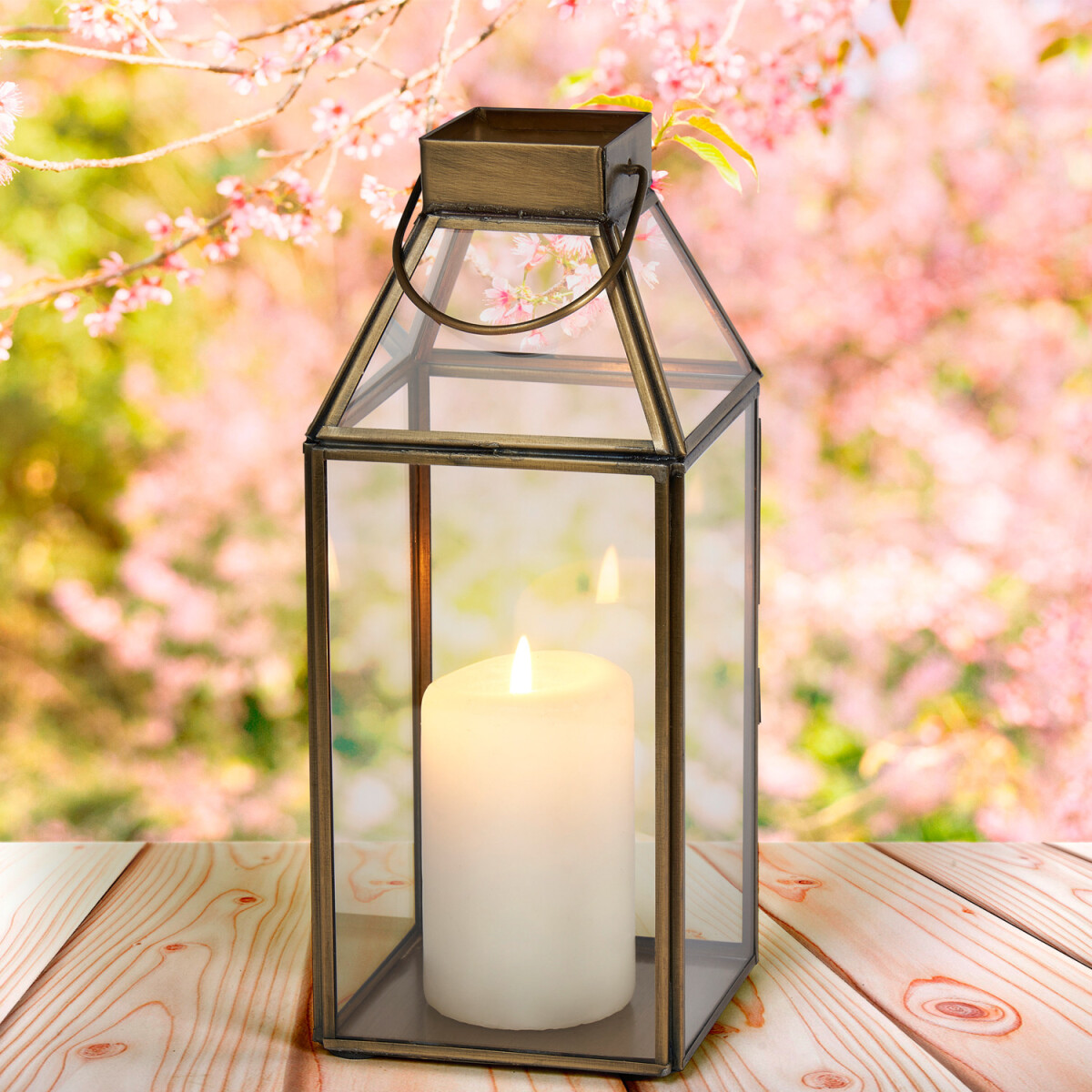 Glazen lantaarn 25 cm, windlicht Mahdi box