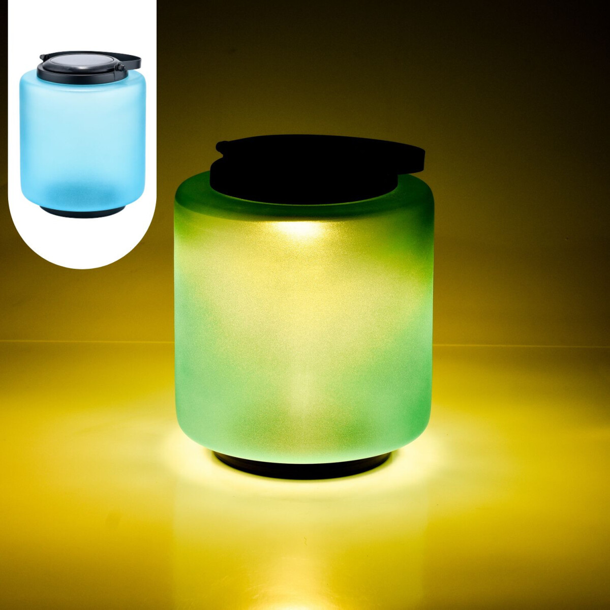 Moderne glazen zonne-lantaarn, lantaarn, lamp, balkon,...