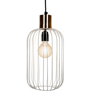 Retro hanglamp Albo wit-koper 39 cm | Handgemaakt &...