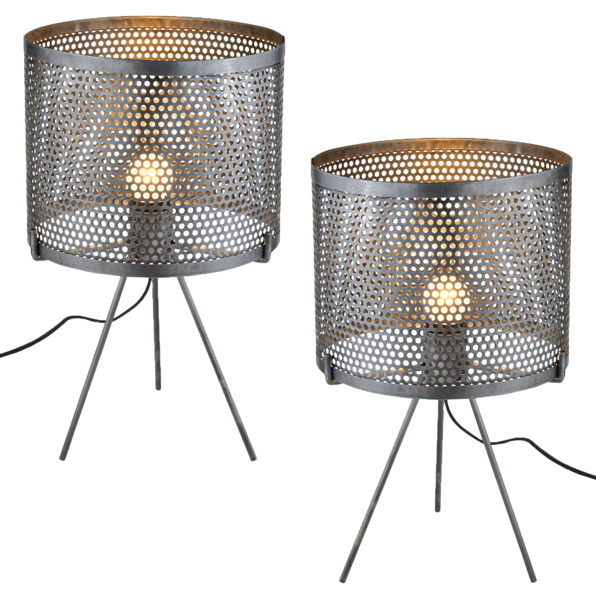 Set van 2 retro decoratieve tafellampen  box