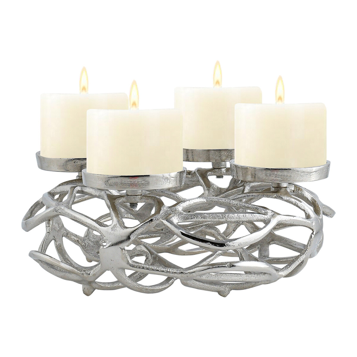 Moderne decoratie: adventskrans, kandelaar, kerstversiering,