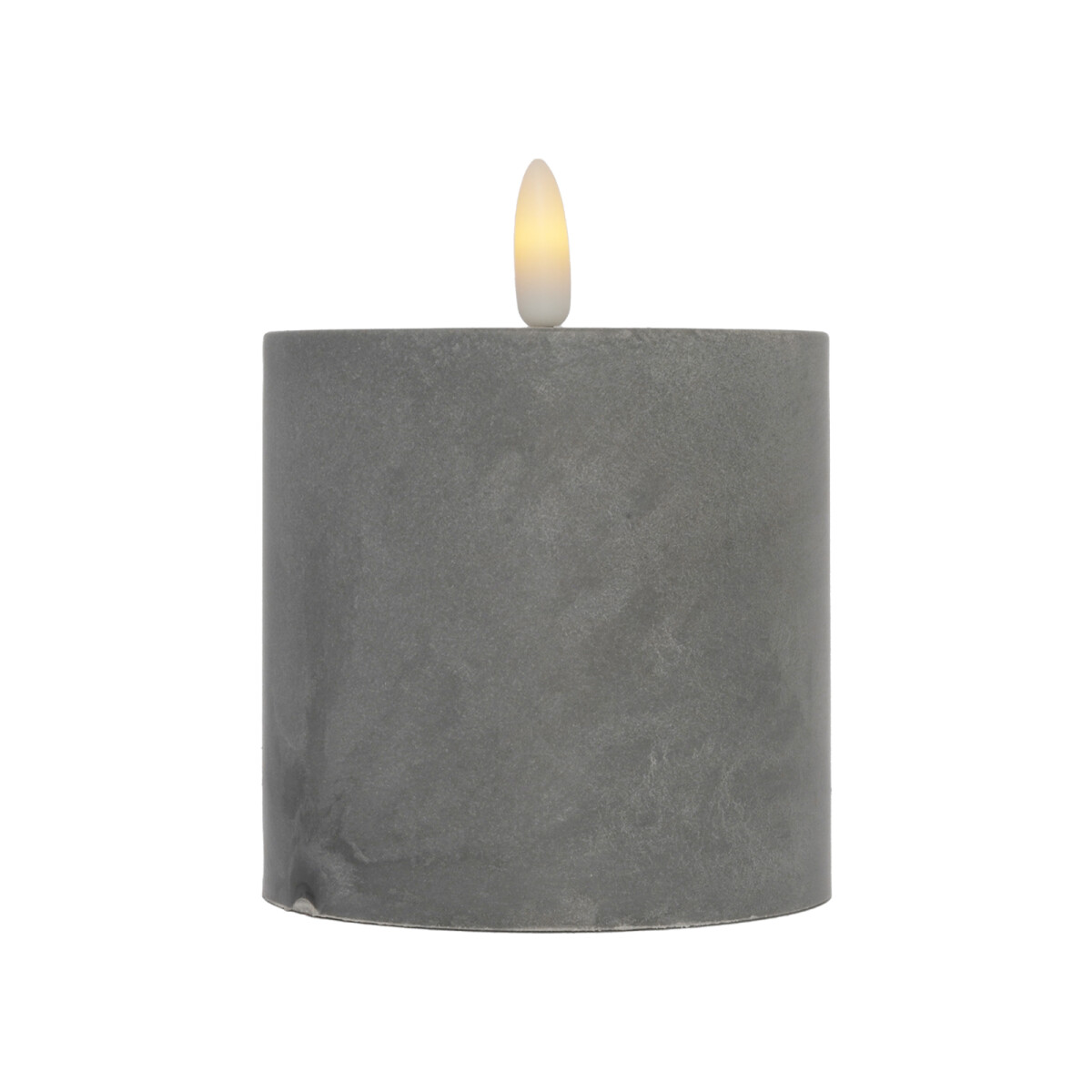 LED-kaars in cementlook, rond model Samo box