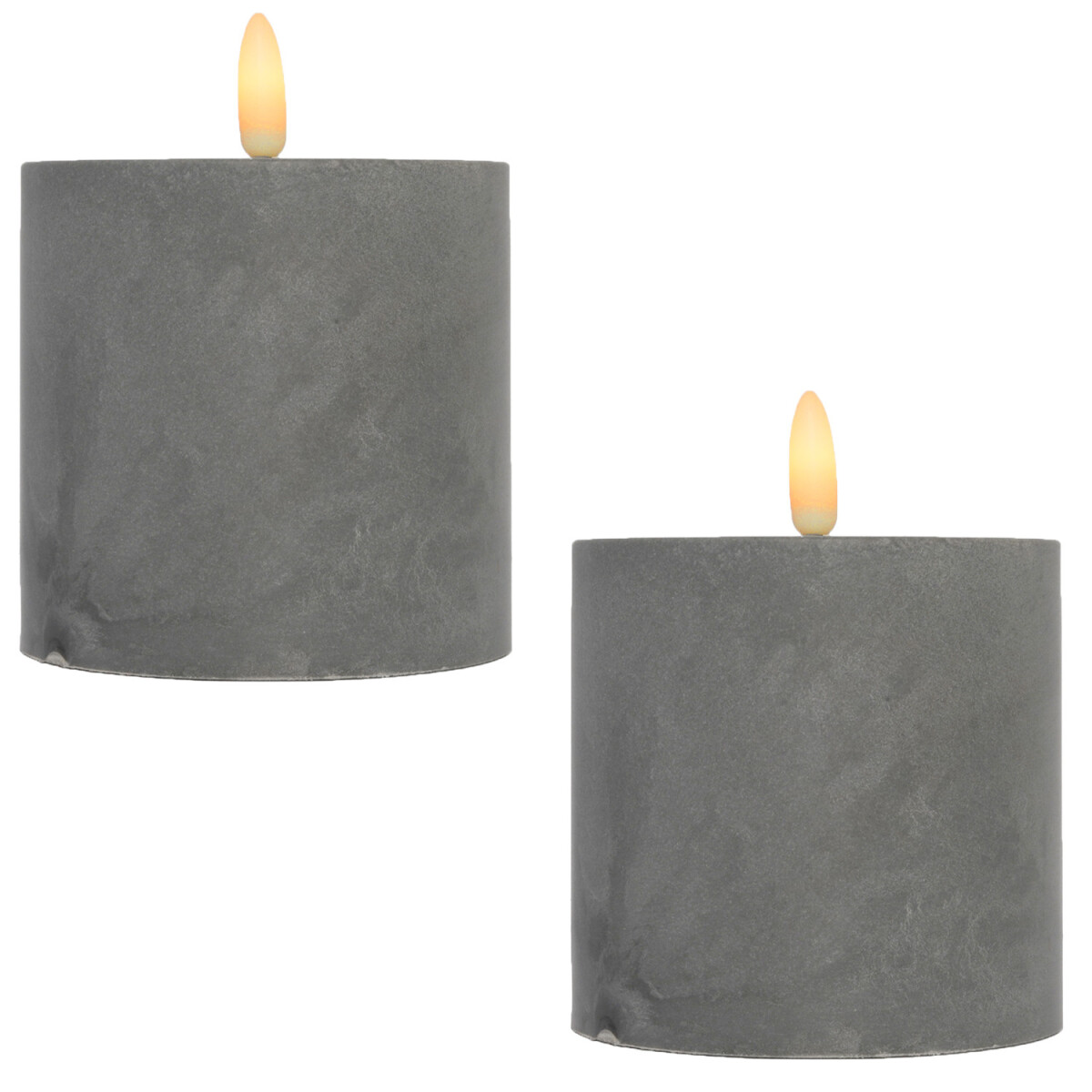 Set van 2 LED-kaarsen in cementlook, Sam box