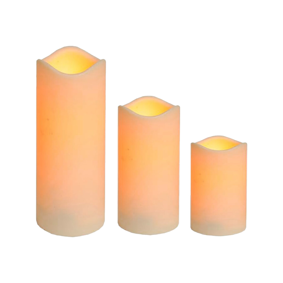 Set van 3 LED-stompkaarsen voor buiten