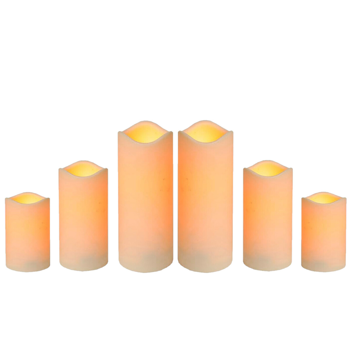 Set van 6 LED-stompkaarsen voor buiten box
