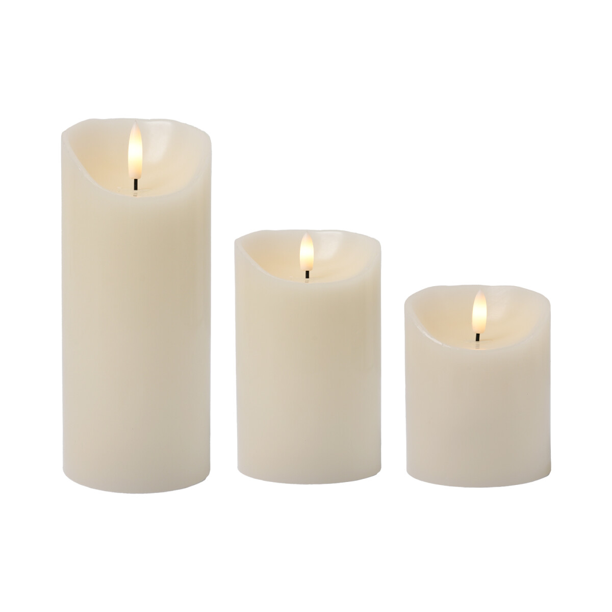 Set van 3 LED-kaarsen van echt was (stom box