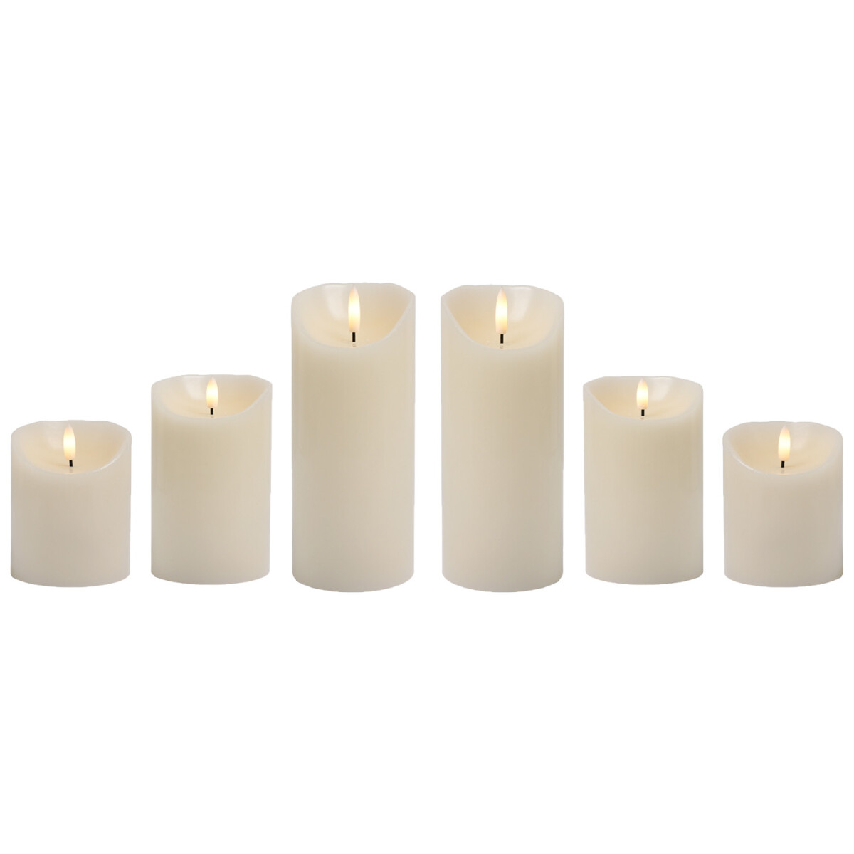 Set van 6 LED-kaarsen van echt was (stom box