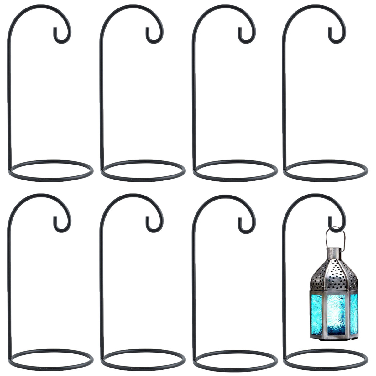 Set van 8 lantaarnstandaards Buno, zwart box