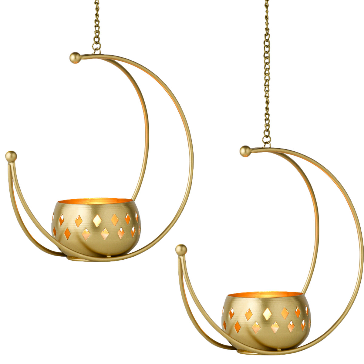 Set van 2 boho hanglampjes voor theelichtjes Afmia 23 cm