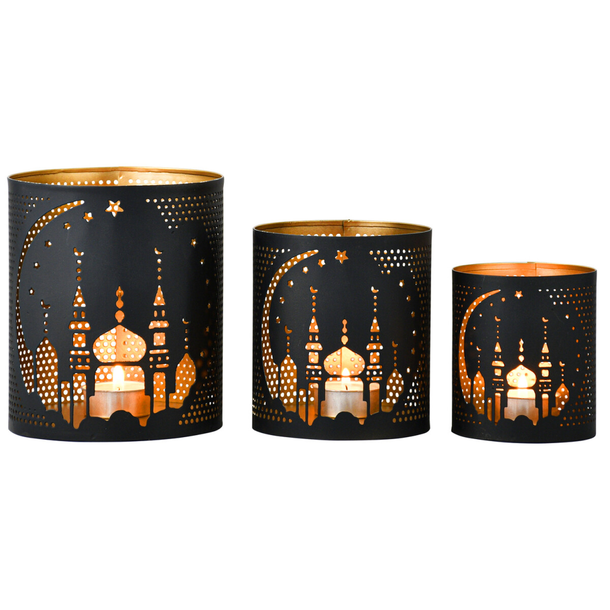 Set van 3 islamitische theelichthouders  box