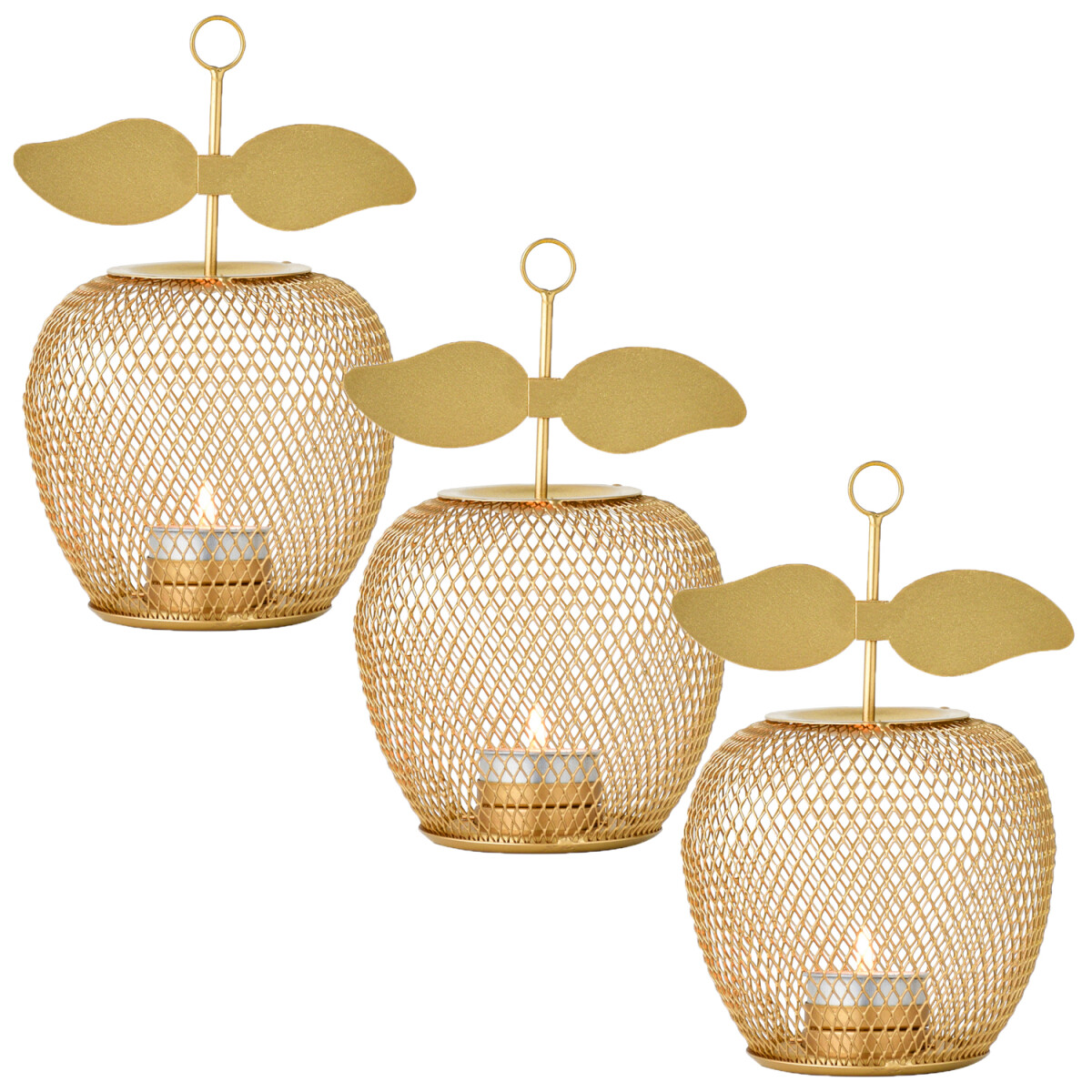 Set van 3 moderne decoratieve theelichth box