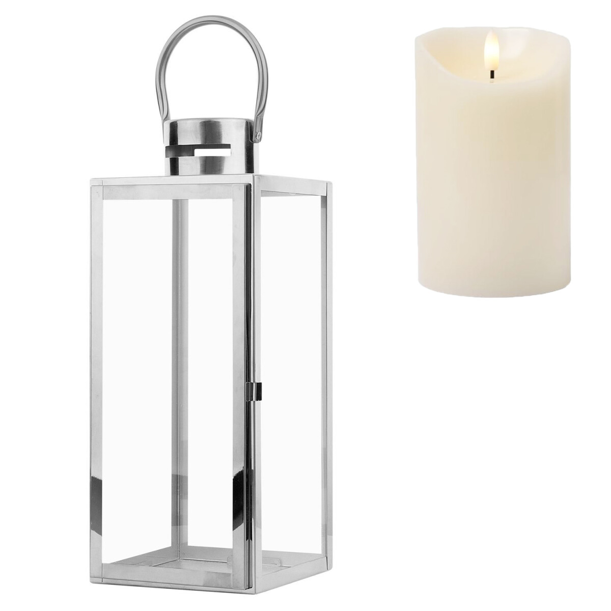 LED-tuinlantaarn Jarda, zilver, 39 cm box