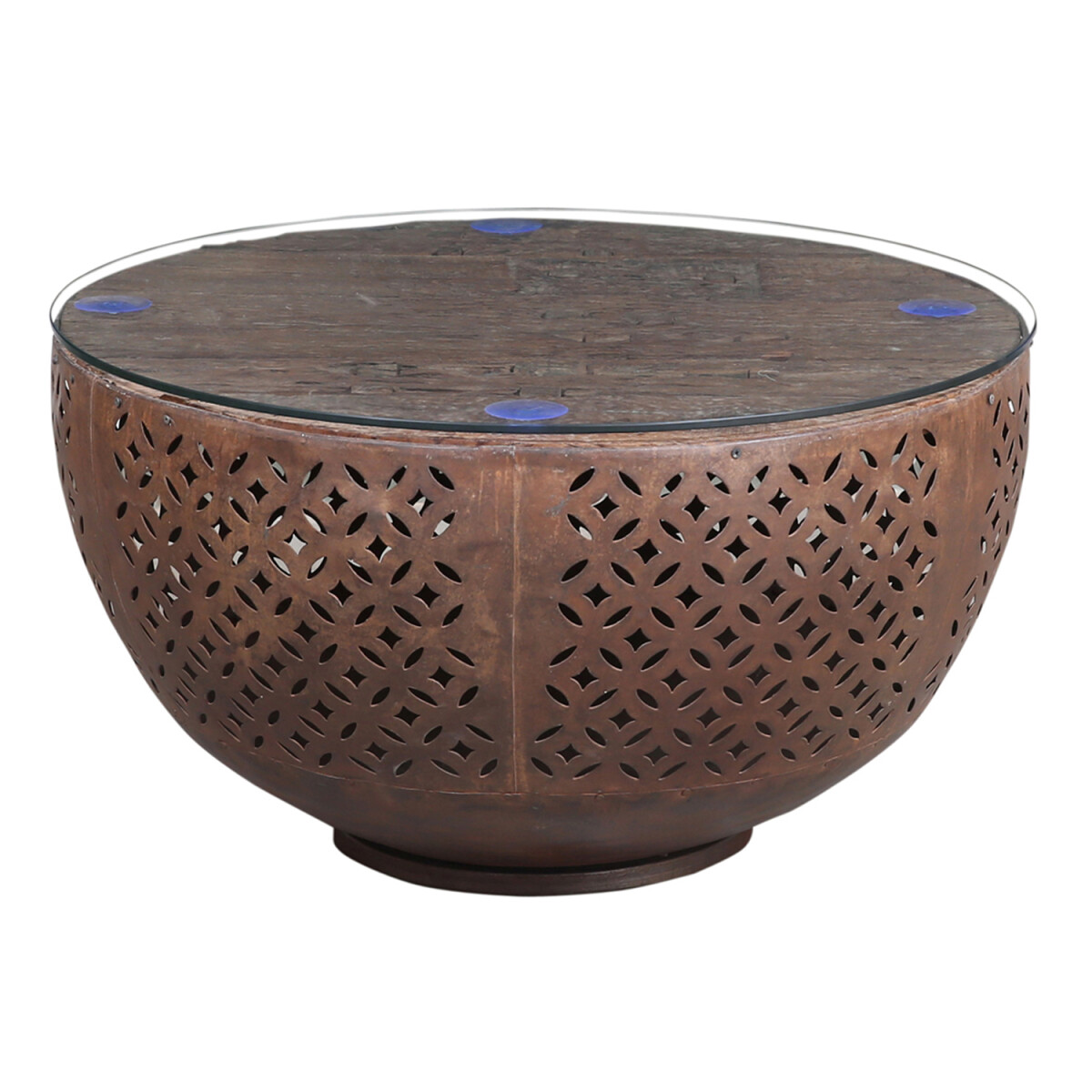 Salontafel Aaina, 80 cm, rond, met metal box