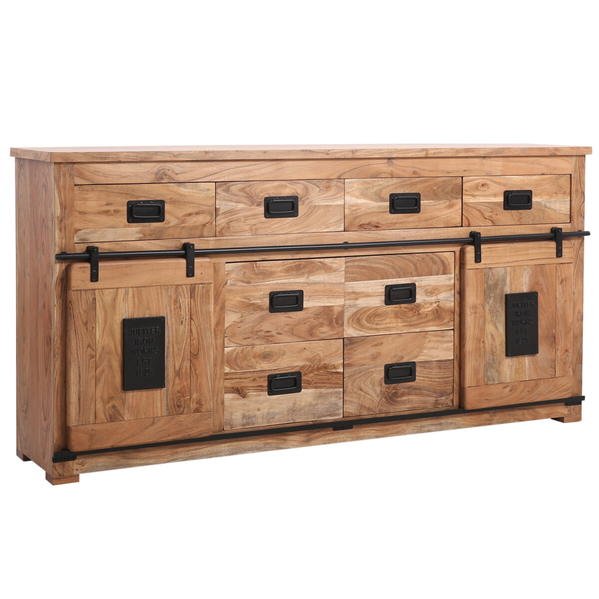 Sideboard ABCDE 200 cm in industriële stijl met schuifd