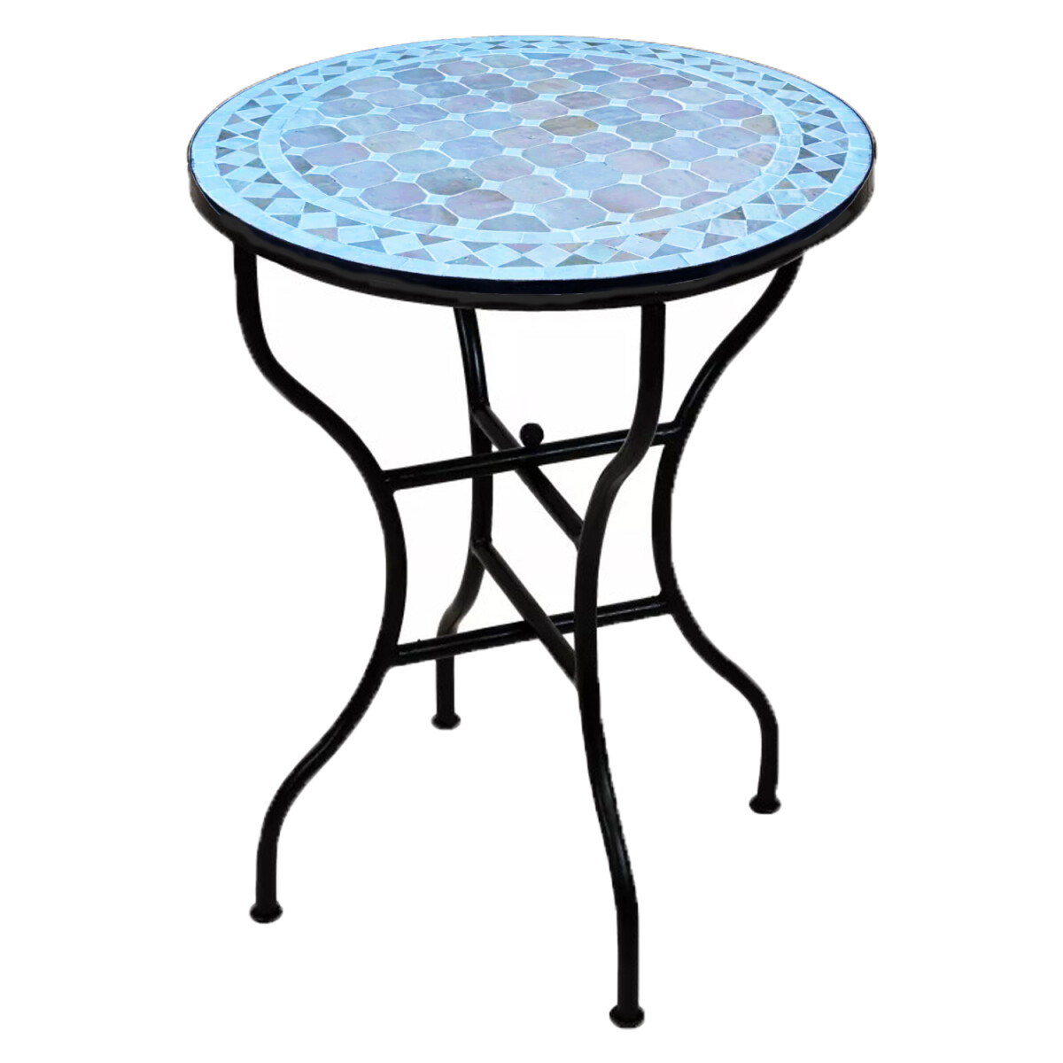 Marokkaanse mozaïektafel Marrakesh beige-wit Ø60