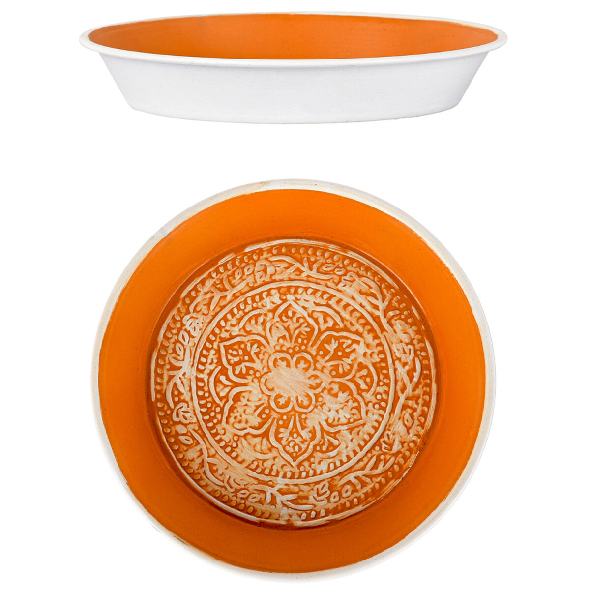 Tantar-dienblad 18 cm, bruin, oosters, handgemaakt van metaa