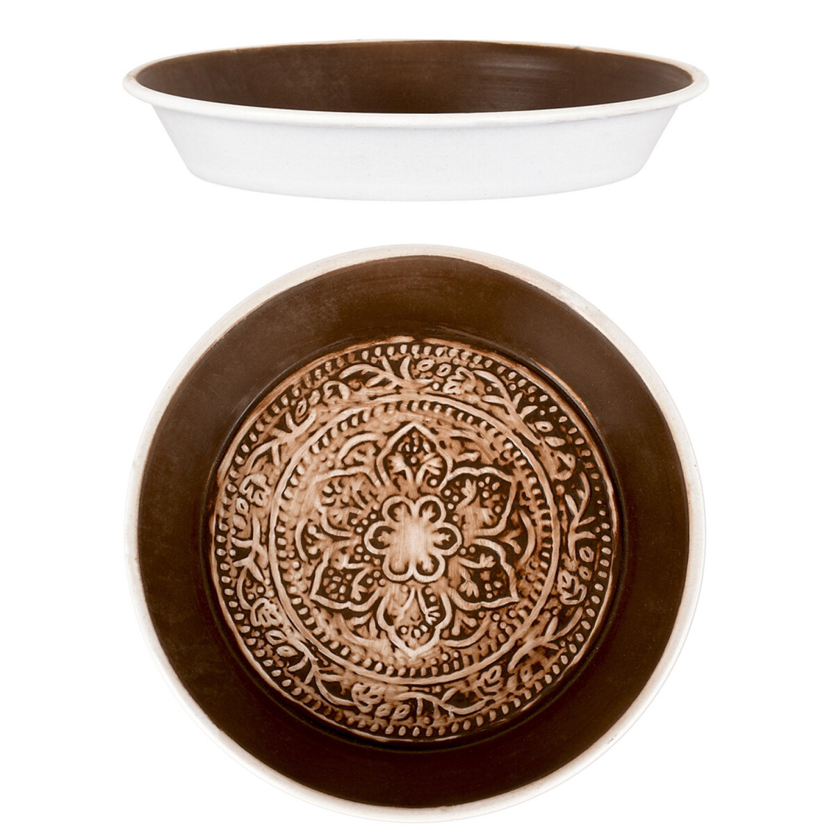 Tantar-dienblad 18 cm, oranje, oosters, handgemaakt van meta
