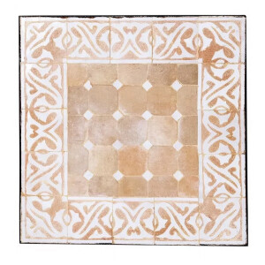 Marokkaanse mozaïektafel Fes beige-wit Ø50x50...