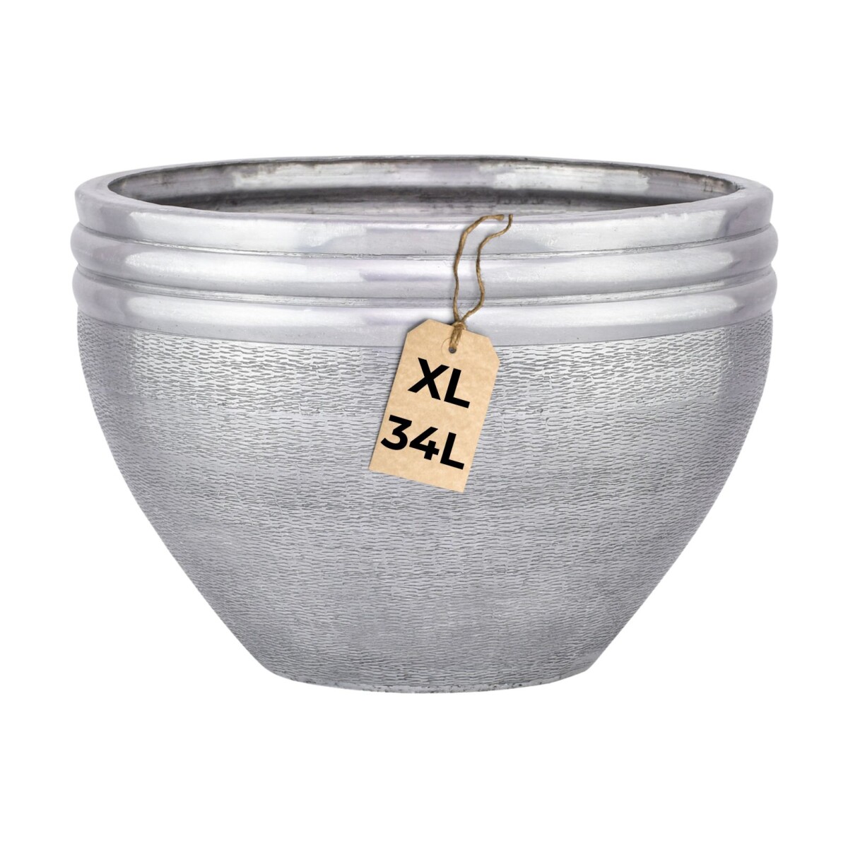 Bloempot Calvino Zilver 38 cm - Moderne  box