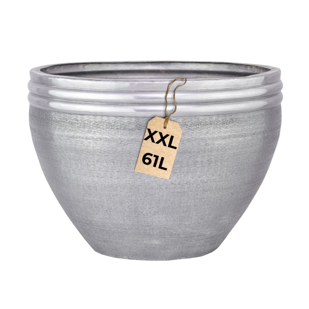 Bloempot Calvino Zilver 47 cm - Moderne  box